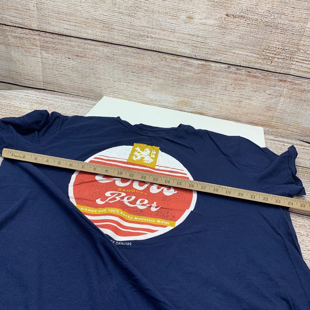 Coors Banquet Beer Vintage Design Navy Blue Cotton T-Shirt‎ 2XL - Picture 5 of 6